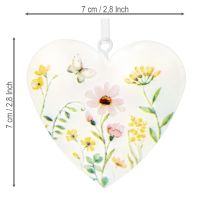 Artikel Herz Anhänger mit floralen Mustern als Wanddekoration 7cm 6St