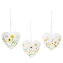 Artikel Herz Anhänger mit floralen Mustern als Wanddekoration 7cm 6St