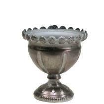 Deko-Pokal Metall Grau, Silber Ø13cm H14,5cm
