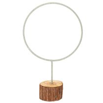 Artikel Deko Ring Metall auf Holzständer für Tischdekoration 43cm