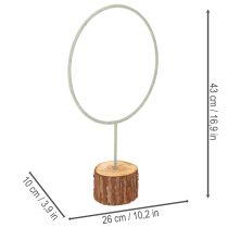 Artikel Deko Ring Metall auf Holzständer für Tischdekoration 43cm
