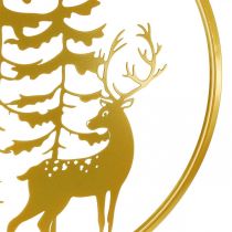 Artikel Dekoring Gold zum Aufhängen Hirsch Metalldeko Weihnachten Ø38cm