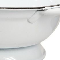 Artikel Metallschüssel Deko Weiß Schwarz Ø16,5cm H6,5cm 4St