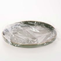 Artikel Deko Tablett in Grün mit Goldkante modern 30cm
