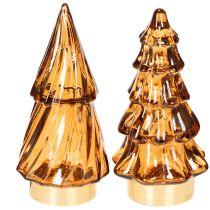 Artikel Glas Weihnachtsbaum LED Deko für innen Batteriebetrieben 13cm 2St