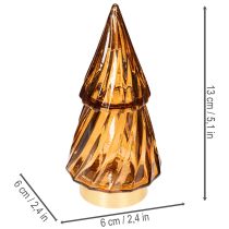 Artikel Glas Weihnachtsbaum LED Deko für innen Batteriebetrieben 13cm 2St