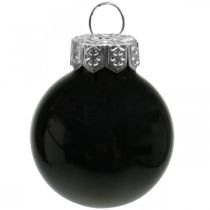 Artikel Mini Weihnachtskugeln Glas Schwarz Glanz/Matt Ø2,5cm 22 St