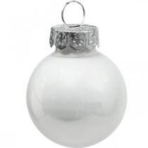 Artikel Mini Weihnachtskugeln Glas Weiß Glanz/Matt Ø2,5cm 22 St