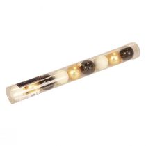 Artikel Mini-Weihnachtskugeln Glas Weiß Schwarz Gold Ø3cm 9 St