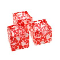 Mini Taschen Plastik Rot 6,5cm x 6,5cm 12St
