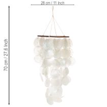 Artikel Windspiel Capiz Muschel Mobile rund 70 cm Länge für Balkon oder Garten