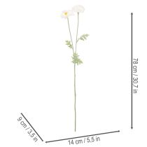 Artikel Kunstblume Mohn Weiß Langer Stiel 78cm 3St