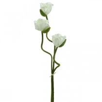 Kunstblume, künstliche Mohnblume, Klatschrose Weiß L55/60/70cm 3er-Set