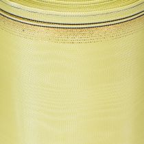 Artikel Moiré Kranzband 150mm 25m in Hellgrün mit Goldrand für Floristik und Deko