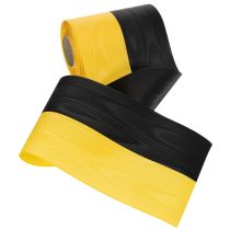 Artikel Moiré Kranzband 150mm Gelb-Schwarz - Trauerband, Schärpe, Deko, Vereinsband - 25m Rolle