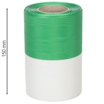 Artikel Moiré Kranzband grün-weiß 150mm, Dekorationsband, Schleifenband, Taft-Qualität 25m