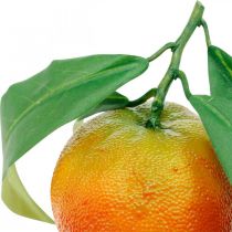 Dekofrüchte, Orangen mit Laub, Kunstobst H9cm Ø6,5cm 4St
