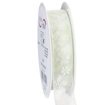 Artikel Organzaband Blumen Geschenkband Grün 25mm 18m