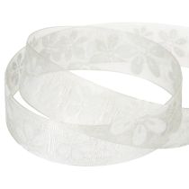 Artikel Organzaband Blumen Geschenkband Grün 25mm 18m