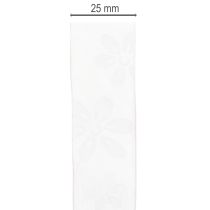 Artikel Organzaband Blumen Geschenkband Rosa 25mm 18m