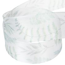 Artikel Organzaband Chiffonband Blätterzweige Grün 40mm 15m