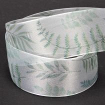 Artikel Organzaband Chiffonband Blätterzweige Grün 40mm 15m