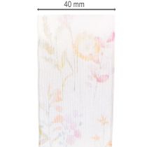 Artikel Organzaband Chiffonband Blumen Orange Rosa 40mm 15m