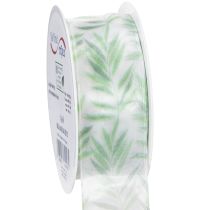 Artikel Organzaband Chiffonband Grüne Pflanzen Band 40mm 15m