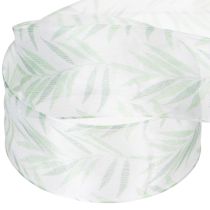 Artikel Organzaband Chiffonband Grüne Pflanzen Band 40mm 15m