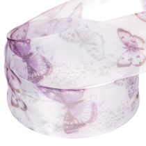Artikel Organzaband Chiffonband Schmetterlinge Lila 40mm 18m