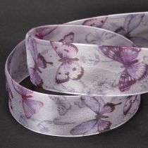 Artikel Organzaband Chiffonband Schmetterlinge Lila 40mm 18m