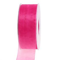 Artikel Organzaband Geschenkband Pink Band Webkante 40mm 50m