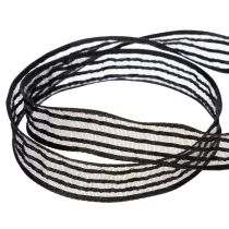 Artikel Organzaband mit Streifen Geschenkband Schwarz 15mm 20m