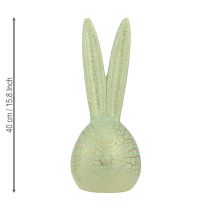 Artikel Osterdeko Hasenkopf Mintgrün Gold Krakelee 16,5x16x40cm