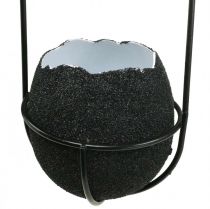 Artikel Osterdeko zum Hängen, Eierschale zum Bepflanzen, Frühlingsdeko Schwarz/Weiß H24cm 4 St