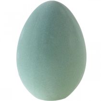 Osterei groß Graugrün Ei grün Osterdeko Beflockt 40cm