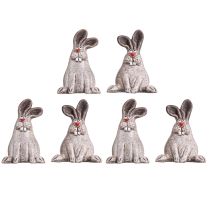 Artikel Osterhase Keramik Lustiges Deko Kaninchen Braun H7cm 6 St