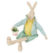 Artikel Osterhase aus Stoff, Hase mit Kleidung, Osterdeko, Hasenjunge H46cm