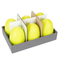 Artikel Osterkerzen Eiform, Eierkerzen Ostern Limette 9cm 20h 6St