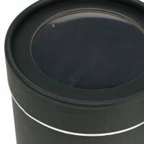 Artikel Blumenbox rund Karton Schwarz, Silber Ø10/12cm 2er Set