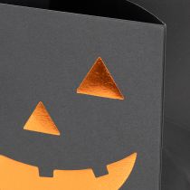 Artikel Papiertüte Kürbis Gesicht Übertopf Halloween Deko 10cm 6St