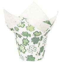 Artikel Übertopf mit Kleeblatt Motiv Papier Deko Neujahr 12cm 12St