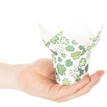 Artikel Übertopf mit Kleeblatt Motiv Papier Deko Neujahr 12cm 12St