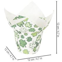 Artikel Übertopf mit Kleeblatt Motiv Papier Deko Neujahr 12cm 12St