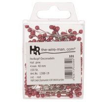 Artikel Perlkopfnadeln Rot Dekonadeln für Floristen Ø4mm 40mm 150St