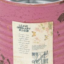 Artikel Pflanzdose Deko-Dose rund Lila Metall Vintage-Deko Ø8cm H7,5cm