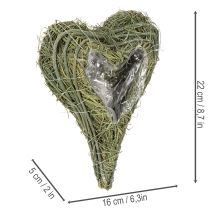 Artikel Pflanzherz aus Naturmaterial mit Folieneinsatz 22cm 2St