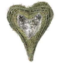 Artikel Pflanzherz aus Naturmaterial mit Folieneinsatz 22cm 2St