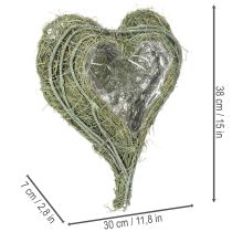 Artikel Herzschale aus Naturgras mit Folie zum Bepflanzen 38cm