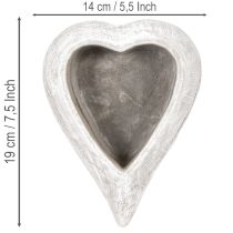 Artikel Dekoschale Herzform grau Kleine Pflanzschale Herz 19cm
